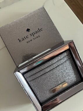 kate spade Rose Gold Glitter Card Holder